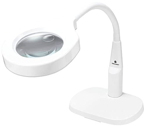 TOOLCRAFT Lupenleuchte I EEK: n.rel I 6W LED-Leuchte I Kapazitiver Touch-Schalter I 1.75x Vergrößerung I 6500K Lichtfarbe I dimmbar I Tischklemme I Zoom-Funktion