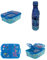 PELLECCHIA 1969 | Set Pranzo Scuola 2 Pezzi | Porta Merenda Scuola con 3 scomparti in Plastica BPA Free e Bottiglia termica in acciaio inossidabile con tappo svitabile 500ml STITCH (BLU)