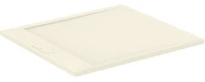 Ideal Standard - Ultra Flat S i.life, Piatto doccia rettangolare 100x90 in resina, Piletta di scarico lato corto, Finitura opaca effetto pietra, Sabbia