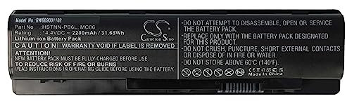 vhbw Batería Compatible con HP Envy 17 R101NX, R101UR, R102NL, R102UR, R103NC, R103NN, R103NS, R103ng Notebook (2200 mAh, 14,4 V, Li-Ion)