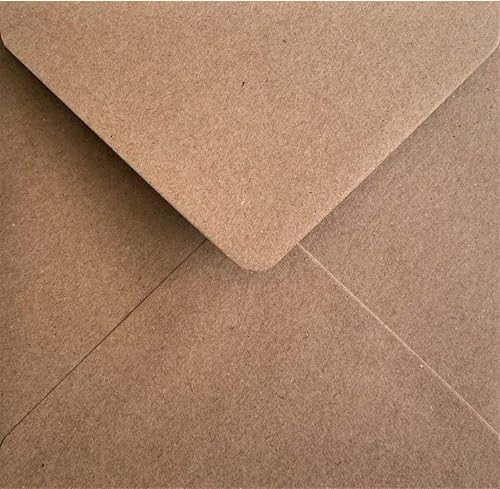 Briefumschläge, quadratisch, Kraftpapier, 165 x 165 mm, 25 Stück