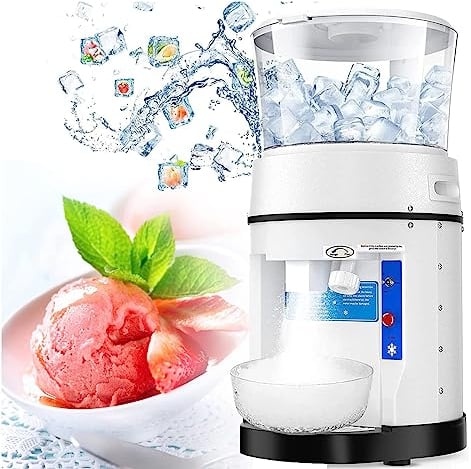 HLGKBY Counter Top Ice Machine for Home and Kitchen, Commercial Ice Shaver Snow Cone Maker, 350W Electric Ice Crusher Machine, 11L Capacity, for Cocktails, Commercial Catering Machine