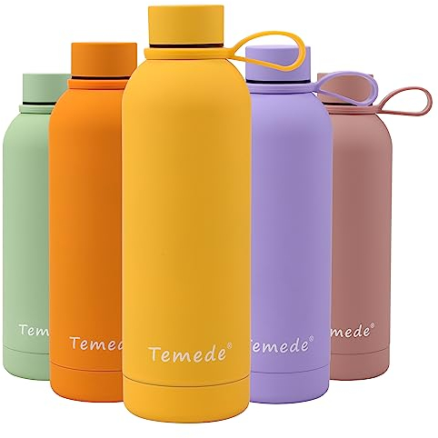 Temede Small Stainless Steel Insulated Water Bottle 350ml, Vacuum Flask BPA-Free, 12hrs Hot & 24hrs Cold Drinks, Thermal Metal Sports Bottles,Leakproof Double Wall Drinking for Kids,Gym,Running,Travel