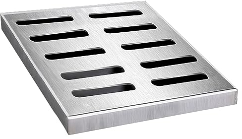 Ablaufgitter Abflussgitter Rostfreier Stahl Abfluss-Filtergewebe, Leicht Kanalisationsgitter Abflusssiebe System, Regenwassergitter Drainage Graben Für Garage Begrünten Flächen ( Size : 25x25x2cm/9.8x