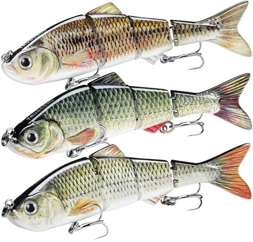 TRUSCEND Angelköder für Süß- und Salzwasser, Lebendiger Schwimmköder für Bass Forelle Crappie, Langsam Sinkender Bass Angelköder, Erstaunliche Angelgeschenke für Männer