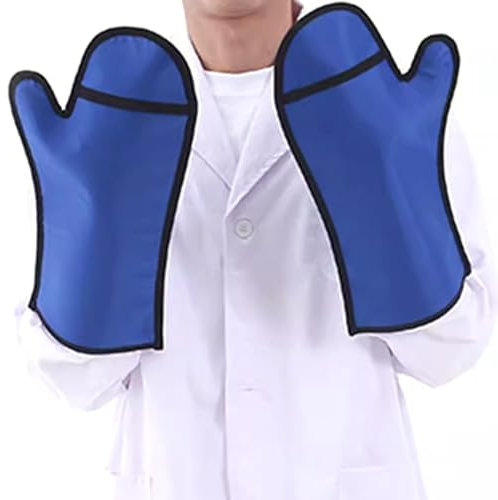ErdBar Bleischürze Leichte Anti-Strahlungs-Handschuhe für die Veterinärmedizin, 0,35/0,5 mmpb röntgenbeständig für Tierkliniken (Color : Blue, Size : 0.35mmpb)