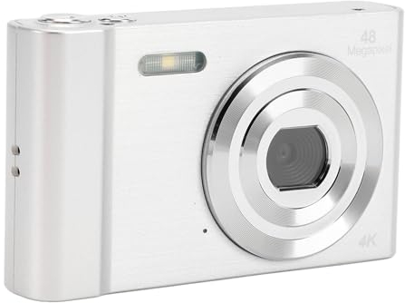 4K Digitalkamera, 48 MP 1080P HD, 2,4 Zoll IPS Bildschirm, 16 facher Digitalzoom, Erweiterbarer Speicher, Taschen Kompaktkamera für Teenager und Zum Fotografieren, Reisen,