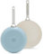 GreenPan Padova Pro 8 and 10 2 Piece Frying Pan Skillet Set, Hard Anodized Healthy Ceramic Nonstick PFAS-Free Cookware, Induction Suitable, Stainless Steel Handle Dishwasher and Oven Safe, Blue Haze