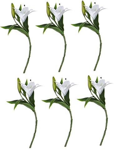 ABOOFAN Künstliche Lilien 6 Stück PVC Naturgetreu für Dekoration