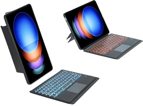 ZOMUN Funda con teclado retroiluminado Bluetooth para Xiaomi Pad 6S Pro (12.4 pulgadas), retroiluminación, ratón TrackPad y teclado desmontable