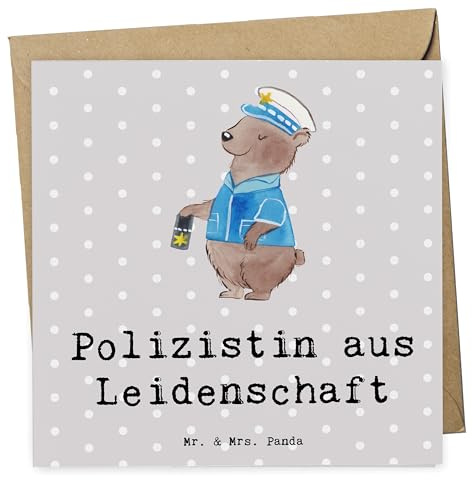 Mr. & Mrs. Panda Deluxe Karte Polizistin Leidenschaft - Geschenk, Studium, anlasskarte, Polizei, Glückwunschkarte, Cop, faltkarte, doppelkarte, Klappkarte, Grußkarte