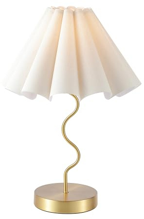 EOEYYOYB Pleated Table Lamp, Table Lamp for Bedroom, Bedside Lamps for Nightstand with Linen Lampshade, Modern Lamp for Bedroom Home Office Decor