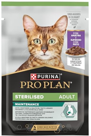 Pro Plan Comida Húmeda gato Esterilizado trocitos en salsa Pato 26x85 g