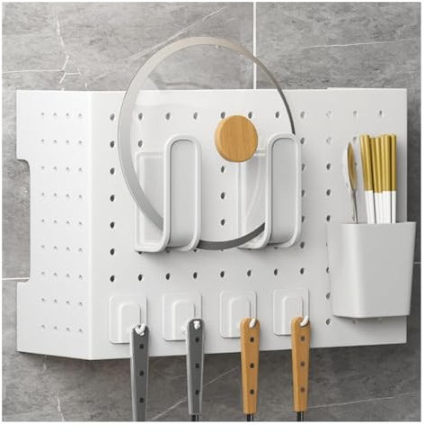 Panneaux perforés, kit d'organisation de Panneau perforé de Cuisine, Panneau perforé d'affichage Mural avec Accessoires, Panneau de Rangement en métal à Faire soi-même pour Organisateur mura