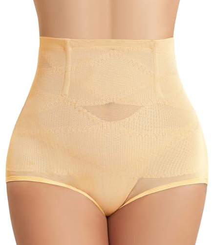 Tuopuda Guaina Contenitiva Donna Pancia Piatta Mutande Contenitivo Modellante Vita Alta Intimo Contenitive Slip Pancera Dimagrante Shapewear Snellente Body Shaper Addominale Compressione, Beige, XL