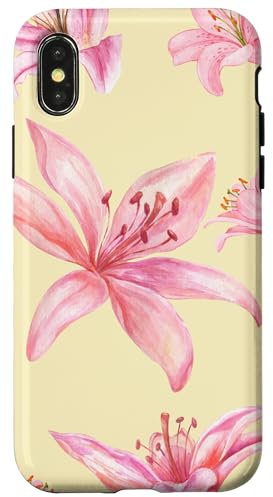 Cute Lily Flower Blooming Aesthetic Floral Y2K Case for iPhone X/XS