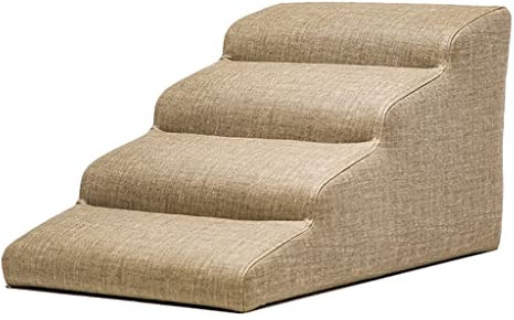 Haustiertreppe mit Holzrahmen für Katzen und Hunde, hohe Belastung, Hundetreppe für Couch und Hochbetten (Hellbraun, 72 x 40 x 40 cm)