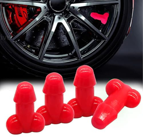 4 Pcs Prank Tire Valve Stem Cap Airtight Dust Proof Cover Universal for Car SUV Bike Trucks and Motorcycles Car Wheel Tire Exterior Accessoriy Set H9