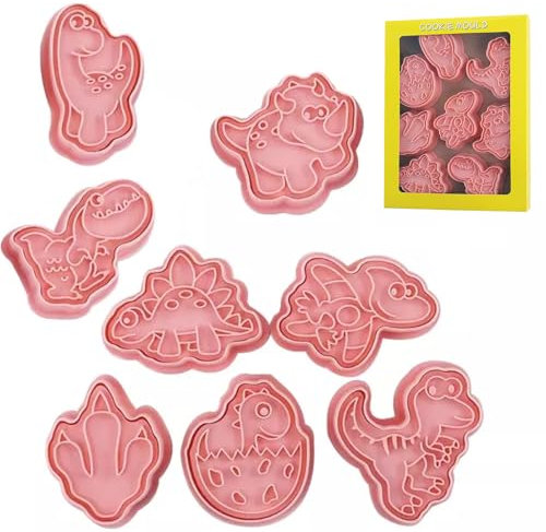 8 Stück Ausstecher Dinosaurier,Plätzchen Ausstecher Plastik, Plätzchenformen Für Kinder,Fondant Ausstechformen,Plätzchen Ausstecher Dinosaurier– Keksformen Zum Kekse Backen, Diy, Fondant, Festliche De