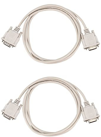 Kcvzitrds 2 x 1,4 m RS232 DB9 9-poliger Stecker A Video VGA Kabel Adapter männlich 15-polig hellgrau