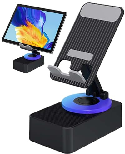 Wireless Speakers Phone Holder - Portable Wireless Rechargeable Speakers - Music Supplies with 5 Mixed-Mode LED Lights for Almost Any Smartphone and Tablet