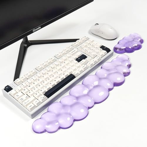 Purple Cloud Handgelenkauflage-Set, Gel-Handgelenkauflage für Tastatur und Maus, Handgelenkauflage für Computertastatur 60%/68%/75%, Komfort und Unterstützung für Tippen und Spielen
