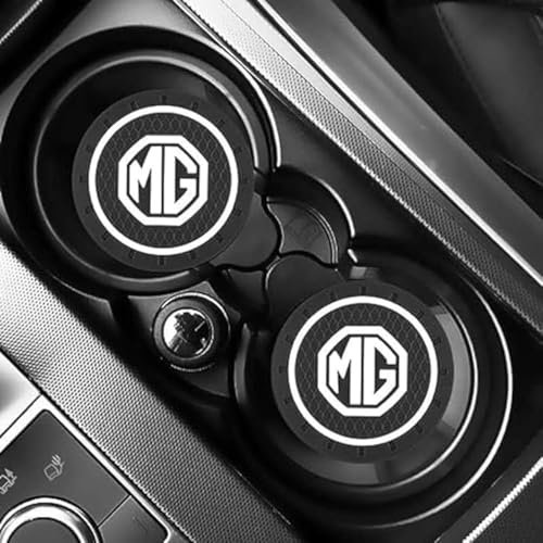 Car Cup Holder Insert Anti-Dust Non-Slip Rubber Coaster Mats Compatible for MG Cars 2 pcs with logo