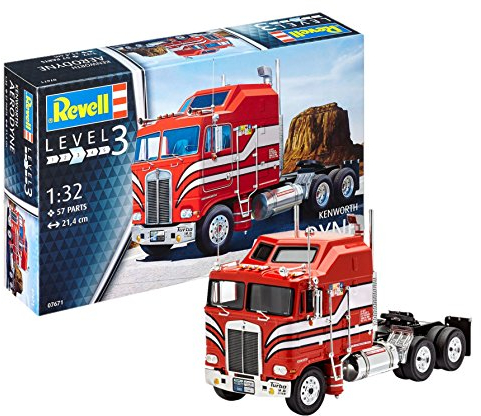 Revell Modellbausatz LKW 1:32 - Kenworth Aerodyne im Maßstab 1:32, Level 3, originalgetreue Nachbildung mit vielen Details, Lastwagen, Truck, 07671