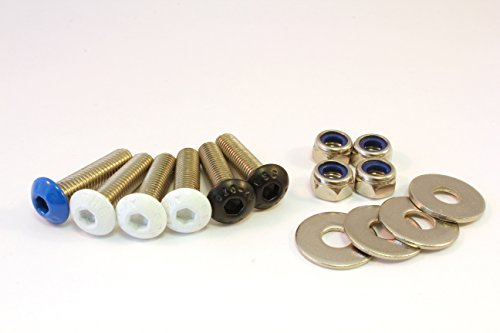 6X Kennzeichen Schrauben Set Edelstahl | M5x20 ohne Flansch | Motorrad, Moped, Roller Nummernschild Halter