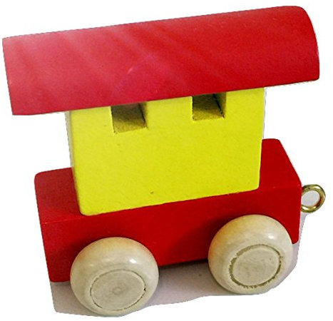 FunWorldToys® Buchstabenzug Bunt Holzeisenbahn Namenszug aus Holz (Waggon)