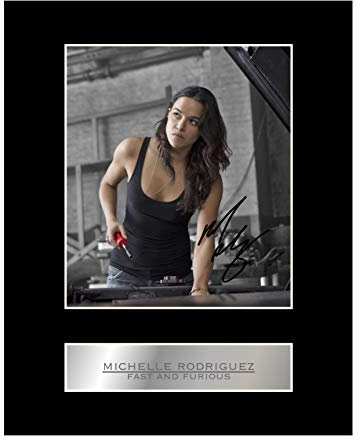 Michelle Rodriguez Signiertes Foto mit Passepartout, Fast and Furious, Autogramm, Geschenk, Bild Druck