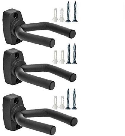 XITODA 3 Pezzi Ganci da parete per chitarre (classica, acustica, elettrica)/ ukulele/violino/Basso con appositi kit di montaggio (viti e tasselli);3 Pacchi