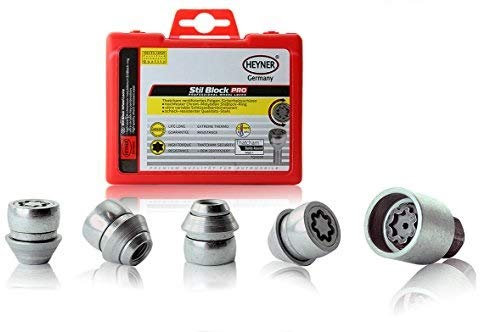 HEYNER Locking Wheel Nuts Fits Ford Fiesta Models 2008 To 2017 M12x1.5 Set 4 Locks Thatcham Security Bolts 980/5
