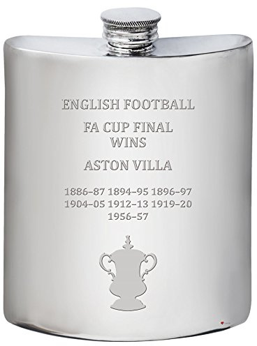 I LUV LTD 6oz Pewter Hip Flask for Aston Villa FA Cup Total Wins Collectors