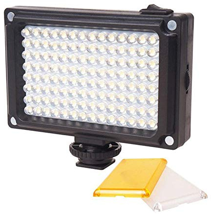 96 LED-Videoleuchte tragbare Selfie Licht Scheinwerfer füllen mit hotshoe für Smartphone Handy-Kamera - Schwarz