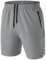 Homme Short Course à Pied Léger Sport Shorts Séchage Rapide avec Poche Zippé(Gris Clair,EU-XL/US-L)