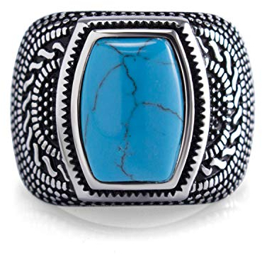 555Jewelry Edelstahl Vintage Keltischer Siegelring Onyx Stein Ring für Herren, Edelstahl, nicht bekannt