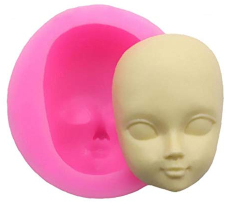 BYFRI DIY Fille Visage Moule en Silicone Fondant Moisissures décoration de gâteau Outils Femme Masque Moule en pâte polymère Résine Moisissures