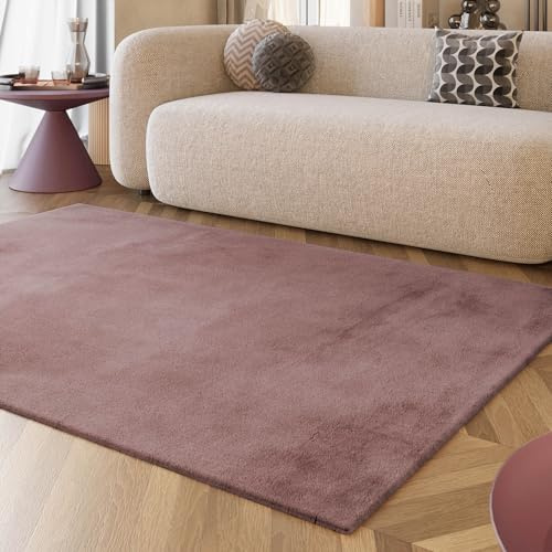 Esprit Home, Moderner Hochflor Teppich - Läufer für Wohnzimmer, Flur, Schlafzimmer, Alice (160 x 230 cm, rosa)