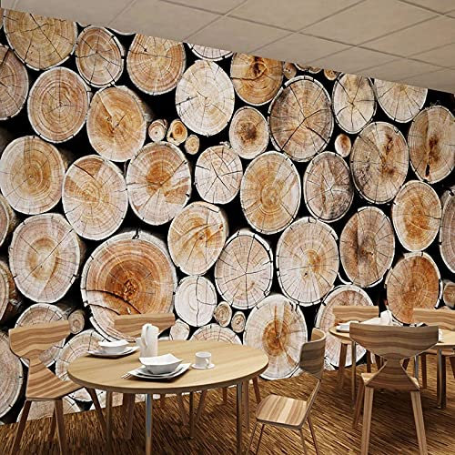 XTSWallpaper Fotomurales Decorativos Pared 3D 400X280Cm Marrón Moda Madera Fotomurales 3D Foto-Mural Papel Pintado Impermeable De Pvc Autoadhesivo ​Sala De Estar Dormitorio Tv Fond