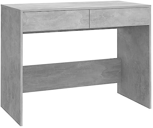 vidaXL Bureau, Table d'Écriture, Bureau d'Ordinateur, Bureau d'Écriture, Meuble de Salon Salle de Séjour Intérieur, Gris Béton Bois d'Ingénierie