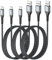 SUNGUY Cable USB vers USB C, 3×1M Câble Charge rapide Compatible avec iPhone 16/15 Pro Plus Max, Galaxy S24/S23/S22/S21, Google Pixel 8/8 Pro, appareils USB C-Gris