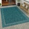 Paco Home Outdoor Teppich wetterfest & pflegeleicht Flachgewebe in Sisal-Optik mit Bordüre UV-beständig Modern für Balkon, Terrasse, Garten, Wohnzimmer, Grösse:80x150 cm, Farbe:Türkis