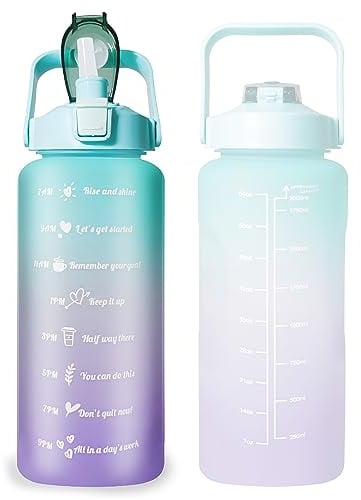 JINCHIDA Water Bottle with Straws,2 Litre Water Bottle 2l,Large Half Gallon/64oz Air Up Bottle Leak Proof Free Water Jug,For Fitness,Gym And Outdoor Sports Motivational Water Bottle