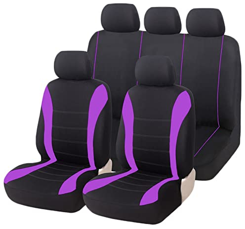 MISSMAO Sitzbezüge Auto Set Autositzbezüge Schonbezüge Vordersitze und Rücksitze Schonbezüge Komplettset, 2 Vordersitzbezüge, 1 Rücksitzbezug Violett-5 Sitz