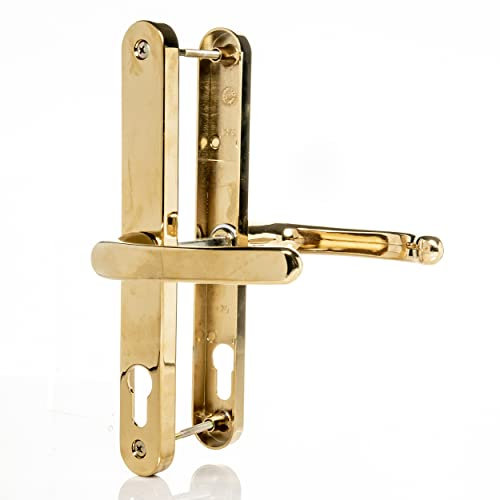 70mm PZ UPVC Door Handles Suits Cego Locks,Polished Brass,Lever/Lever,70mm PZ (Centres),215mm Screw to Screw,Backplate 245mm X 32mm,UPVC Door Handle,Brass Replacement PVC Door Handle (TSSHAN70)