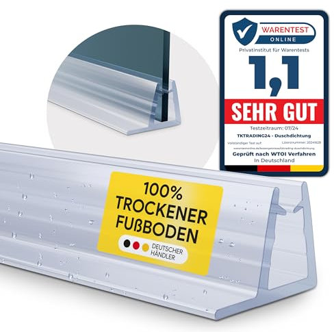 Duschdichtung PVC Ersatzdichtung TYP-4 200cm Glasstärke 4mm Gummilippe 15mm