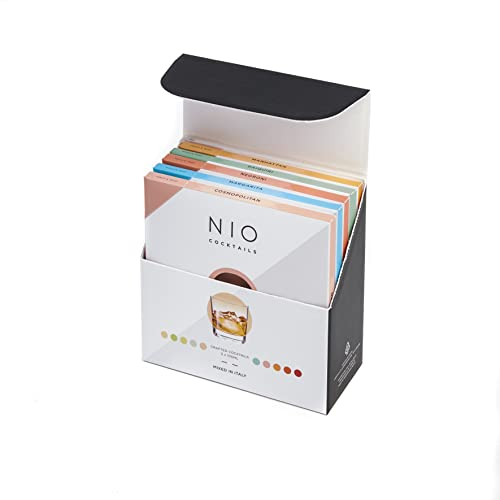 NIO Cocktails – Fertig gemixte Cocktails. Set mit 5x100ml Cocktail-Mischungen (Negroni, Cosmo, Daiquiri, Margarita, Manhattan). Das perfekte Cocktail-Geschenkset oder für die heimische Bar