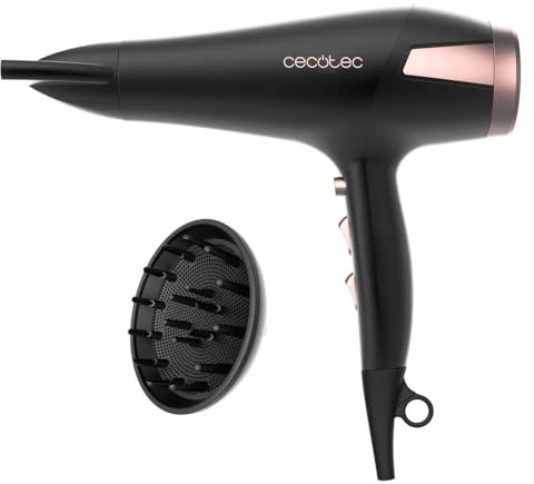 Cecotec Sèche-cheveux Bamba IoniCare Elegance, 2400W avec Moteur AC, Technologie Ions et Grand débit d’Air, 2 Vitesses et 3 Températures, Inclus Buse Concentratrice et Diffuseur, Câble d’1,8 m