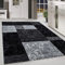 HomebyHome Teppich Wohnzimmer 140x200 cm Schwarz Kariert Konturschnitt Design - Schlafzimmer Teppich Kurzflor Extra Weich Pflegeleicht Teppiche für Küche Esszimmer Jugendzimmer - Carpet Living Room